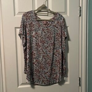 Philosophy Multicoloured Paisley Short Sleeve Top.